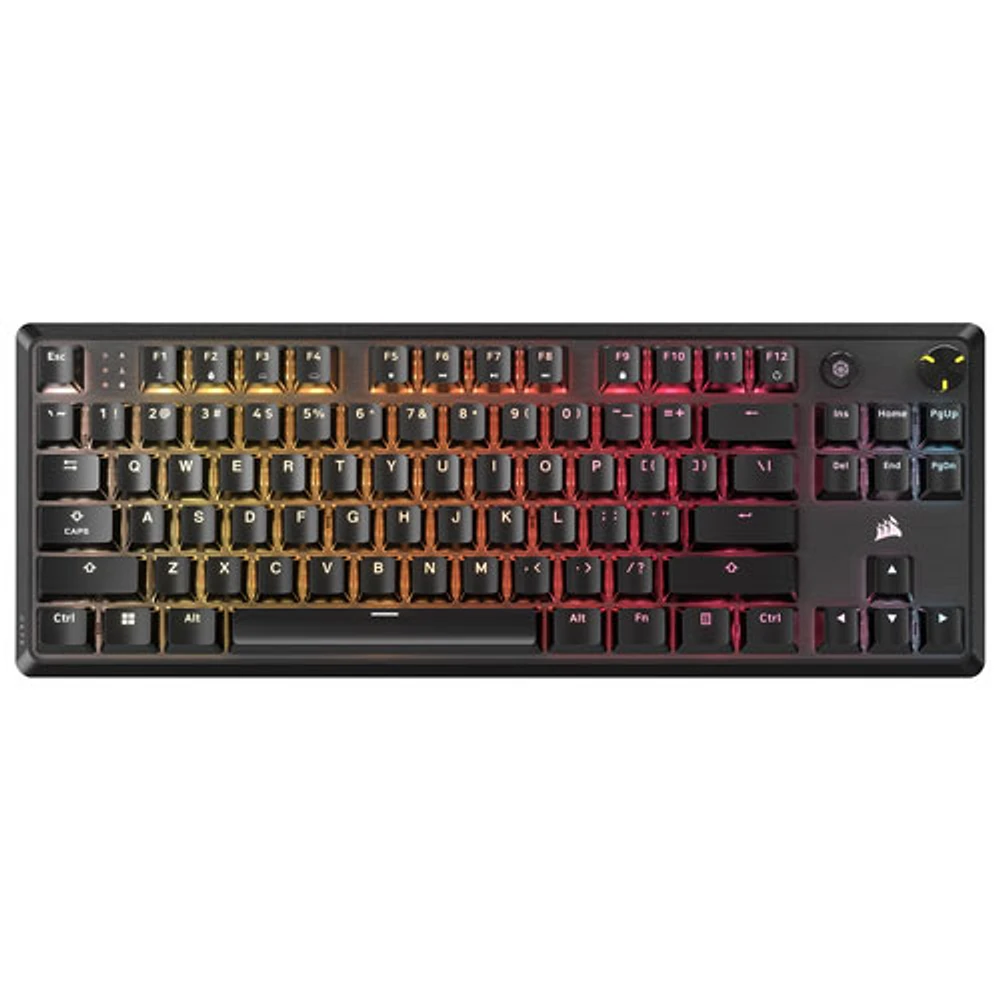 Clavier de jeu sans pavé numérique avec fil rétroéclairé à commutateurs mécaniques linéaires Red K70 CORE de Corsair - Noir