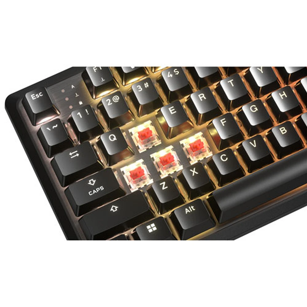 Clavier de jeu sans pavé numérique avec fil rétroéclairé à commutateurs mécaniques linéaires Red K70 CORE de Corsair - Noir