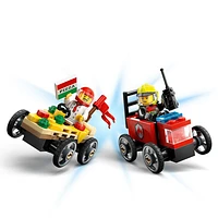 LEGO City: Pizza vs. Fire Truck Race Car Pack - 70 Pieces (60458)