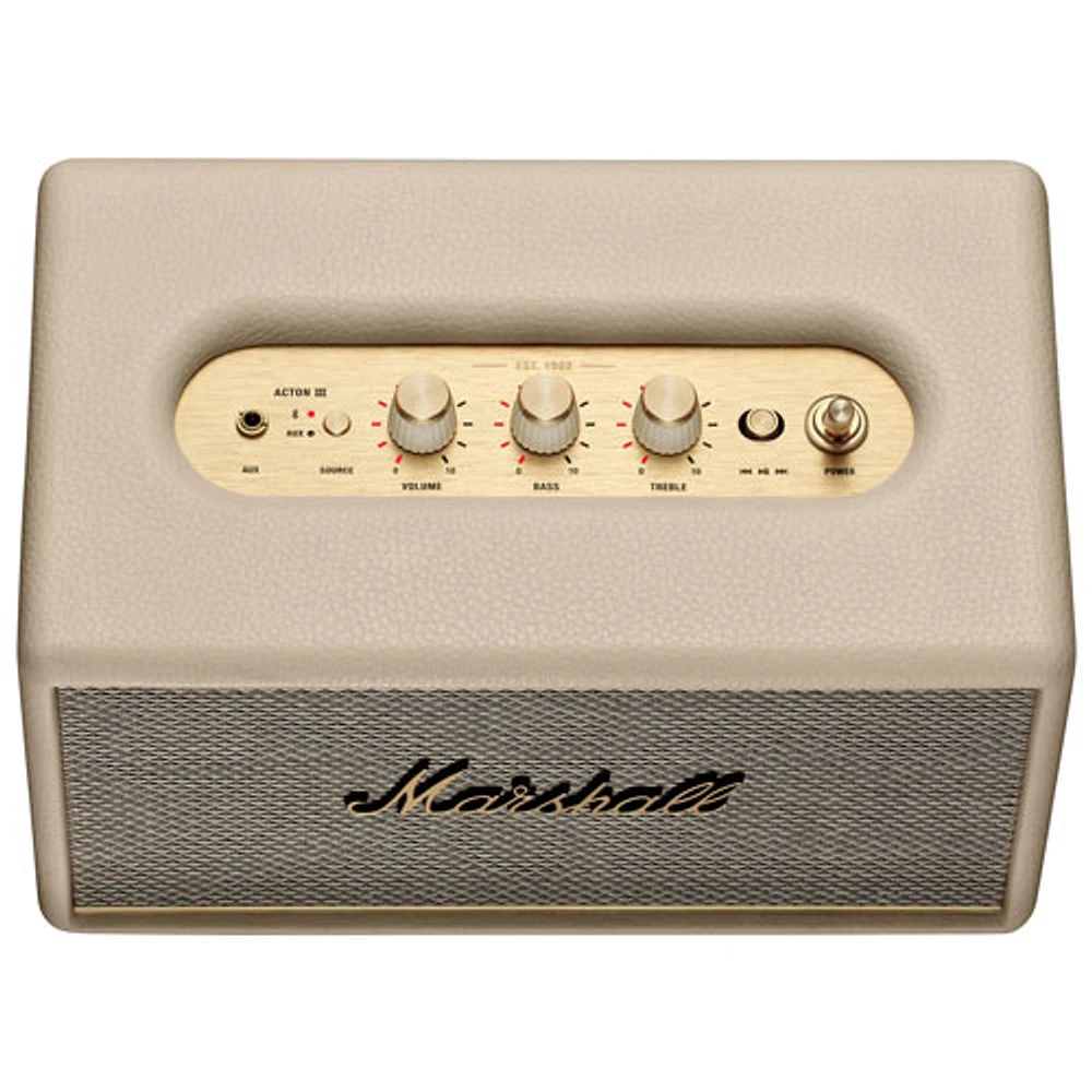 Marshall Acton III Bluetooth Wireless Speaker - Cream