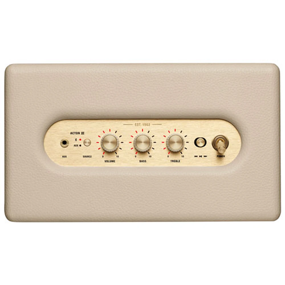 Marshall Acton III Bluetooth Wireless Speaker - Cream