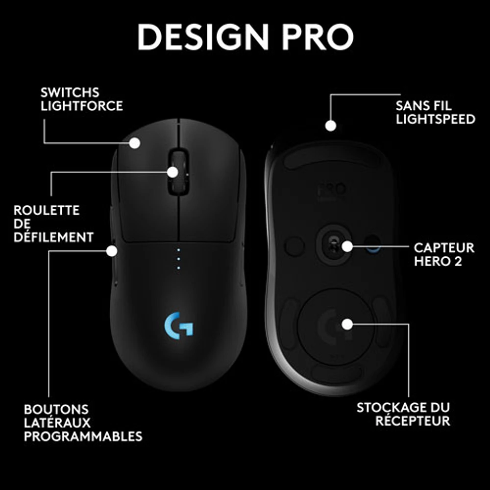 Logitech G PRO 2 LIGHTSPEED 32000 DPI Wireless Optical Gaming Mouse