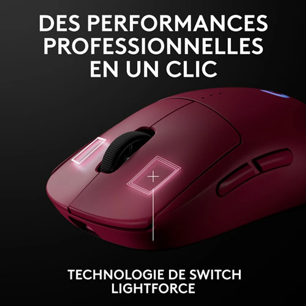 Souris de jeu optique sans fil de 44000 ppp PRO 2 LIGHTSPEED de Logitech G - Magenta