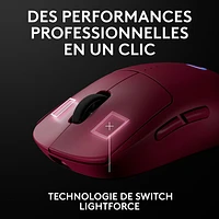 Souris de jeu optique sans fil de 44000 ppp PRO 2 LIGHTSPEED de Logitech G - Magenta