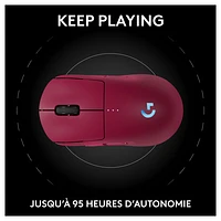 Souris de jeu optique sans fil de 44000 ppp PRO 2 LIGHTSPEED de Logitech G - Magenta