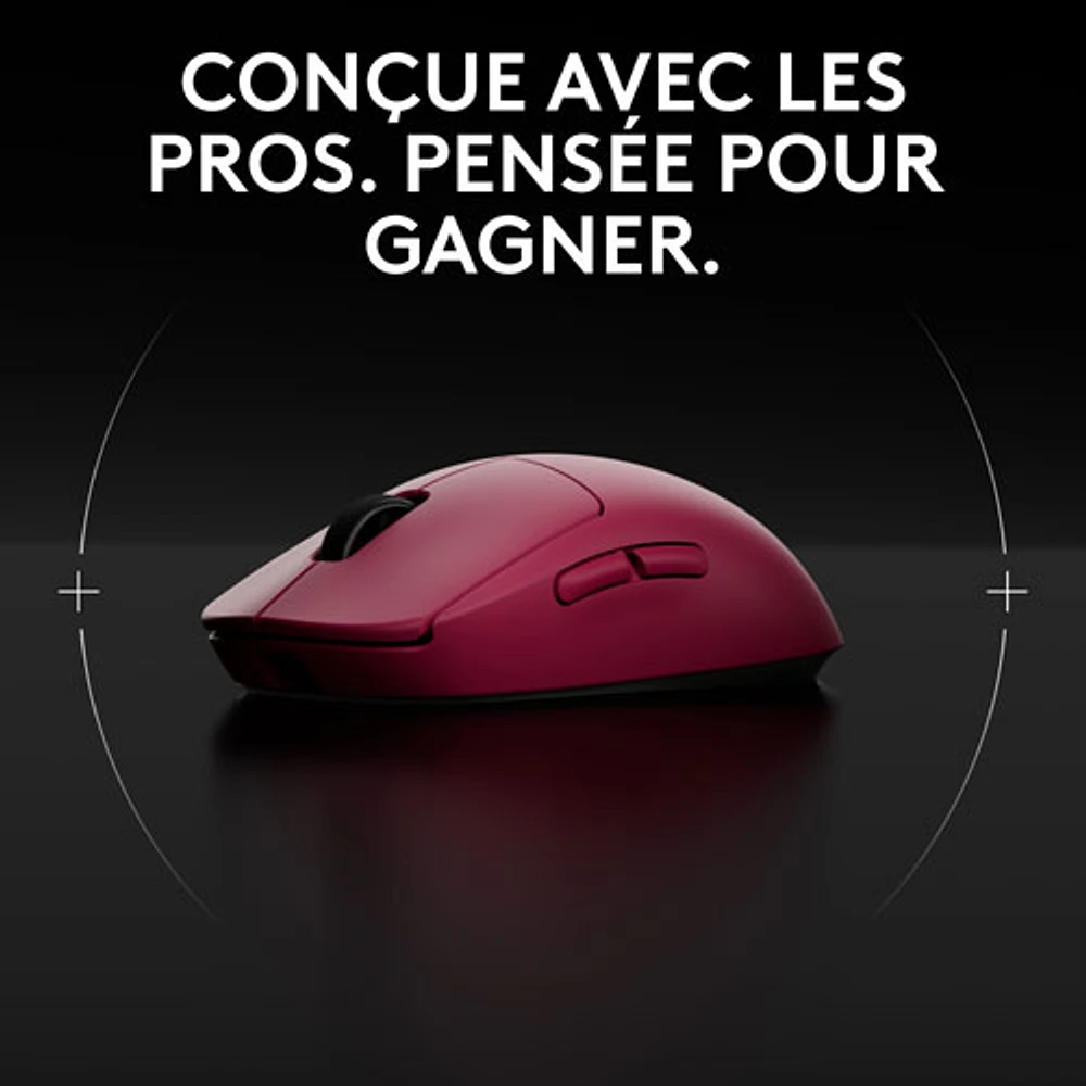 Souris de jeu optique sans fil de 44000 ppp PRO 2 LIGHTSPEED de Logitech G - Magenta