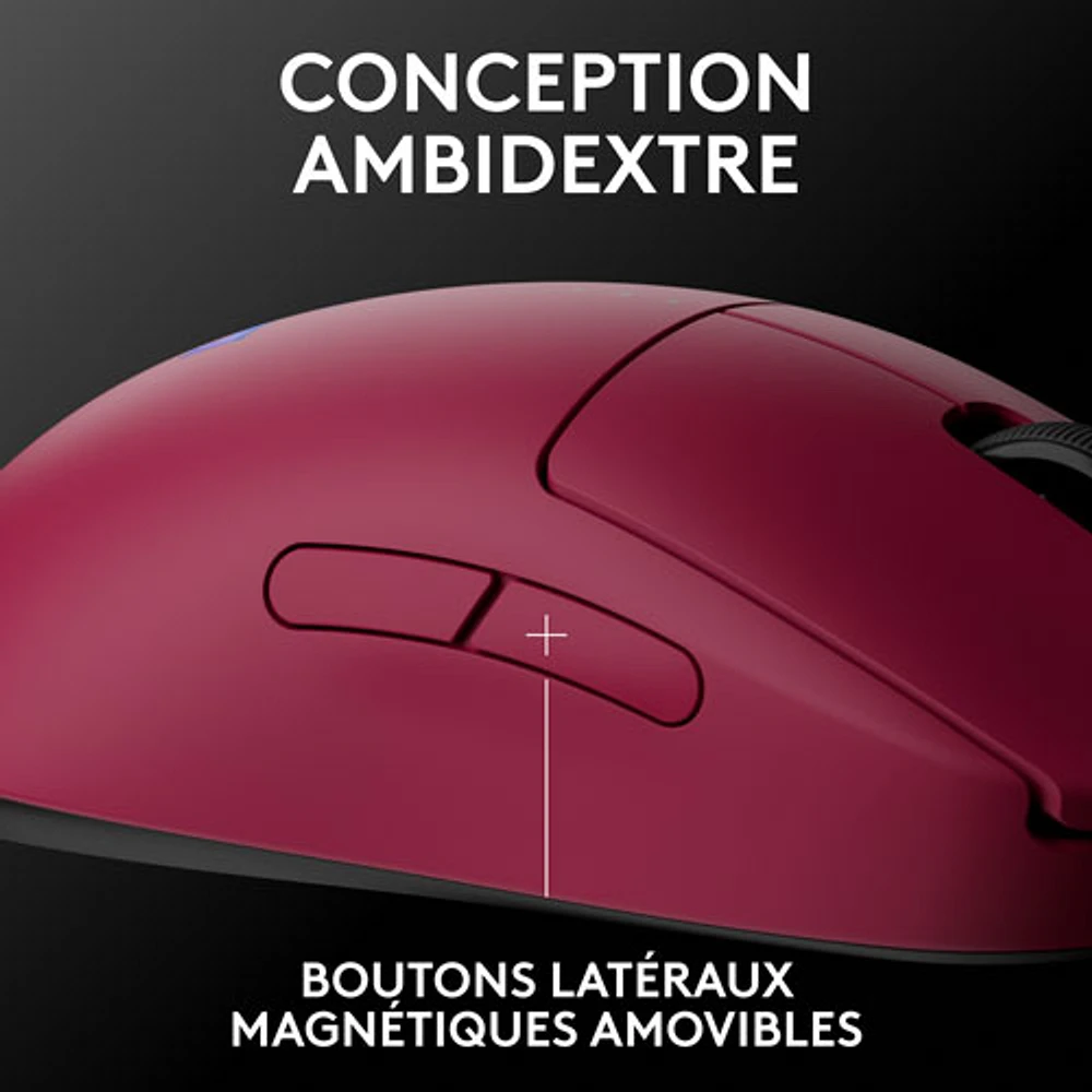 Souris de jeu optique sans fil de 44000 ppp PRO 2 LIGHTSPEED de Logitech G - Magenta