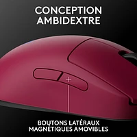 Souris de jeu optique sans fil de 44000 ppp PRO 2 LIGHTSPEED de Logitech G - Magenta