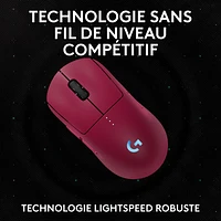 Souris de jeu optique sans fil de 44000 ppp PRO 2 LIGHTSPEED de Logitech G - Magenta