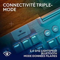 Clavier de jeu pleine grandeur sans fil rétroéclairé à commutateurs mécaniques tactiles GL G915 X LIGHTSPEED de Logitech