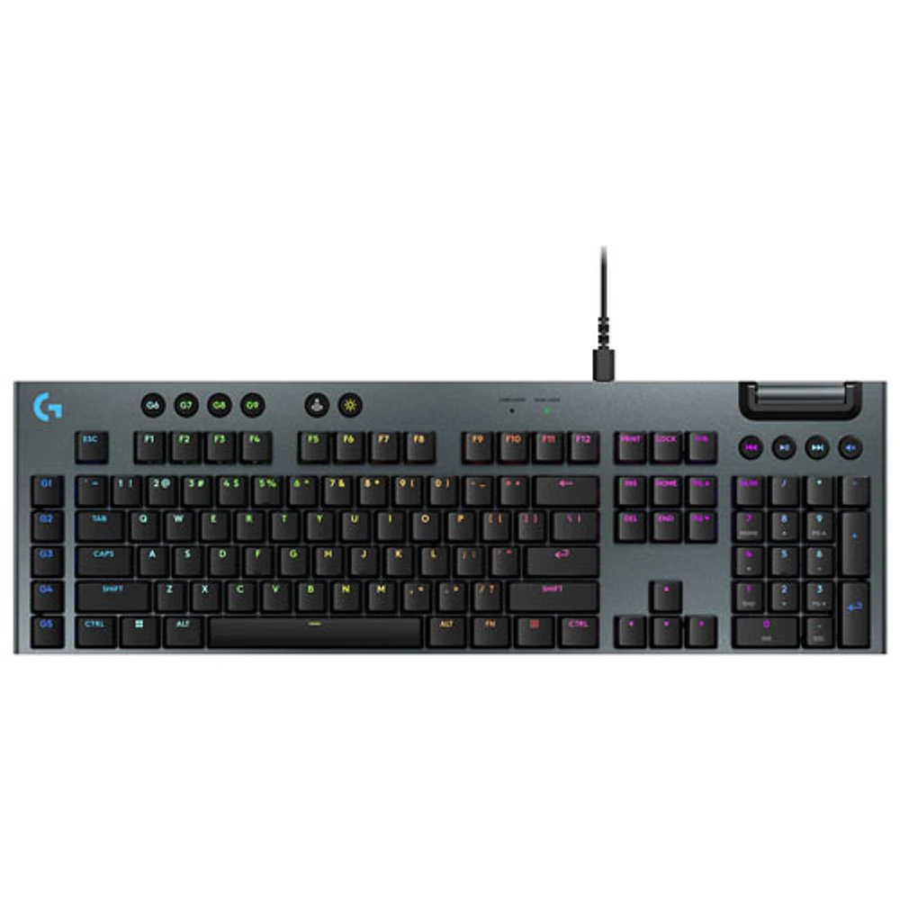 Logitech G915 X Wired Backlit Mechanical GL Tactile Full-Size Gaming Keyboard - Black