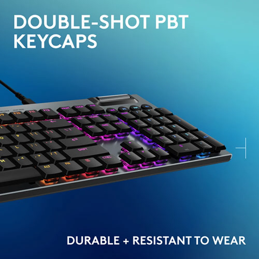 Clavier de jeu pleine grandeur avec fil rétroéclairé à commutateurs mécaniques linéaires GL G915 X de Logitech - Noir