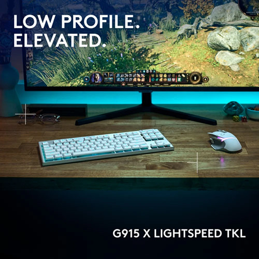 Logitech G915 X LIGHTSPEED Wireless Backlit Mechanical GL Tactile TKL Gaming Keyboard