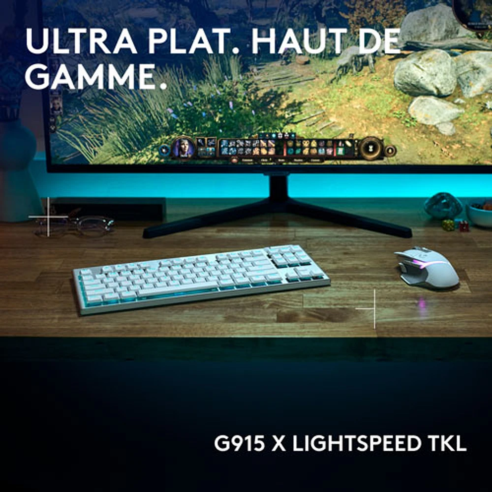 Logitech G915 X LIGHTSPEED Wireless Backlit Mechanical GL Tactile TKL Gaming Keyboard