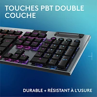 Clavier de jeu pleine grandeur sans fil rétroéclairé à commutateurs mécaniques linéaires GL G915 X LIGHTSPEED de Logitech - Noir