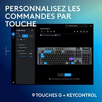 Clavier de jeu pleine grandeur sans fil rétroéclairé à commutateurs mécaniques linéaires GL G915 X LIGHTSPEED de Logitech - Noir