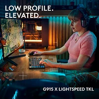 Clavier de jeu sans fil rétroéclairé à commutateurs linéaires GL sans pavé numérique G915 X LIGHTSPEED de Logitech - Noir