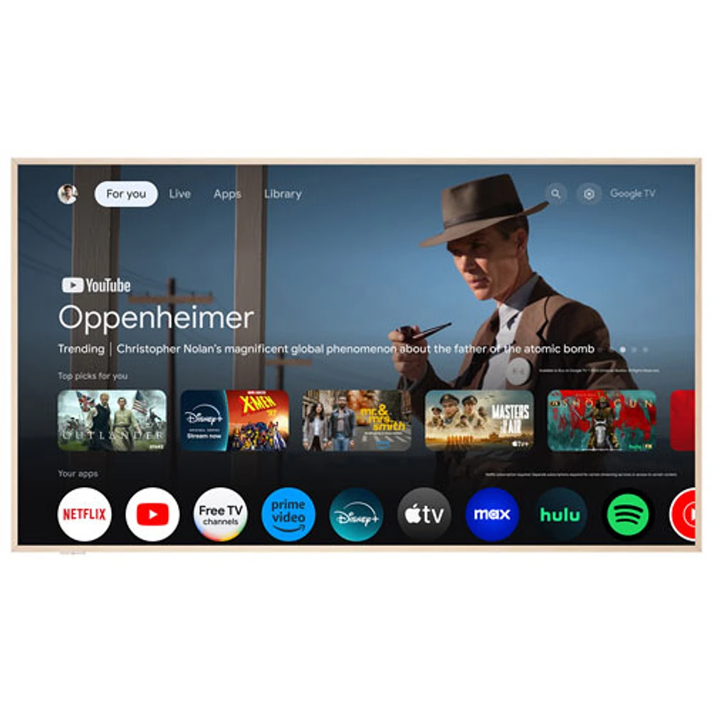 Téléviseur intelligent Google QLED HDR UHD 4K de 65 po NXTFRAME de TCL (65A300W) - 2024 - Blanc