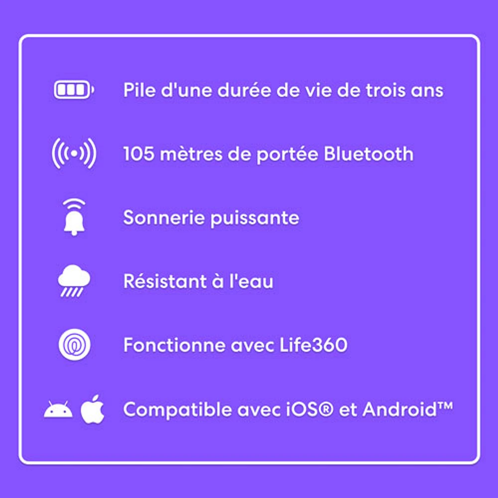 Trousse de départ de dispositifs de repérage Bluetooth Tile (2024) - Ensemble de 2 - Noir