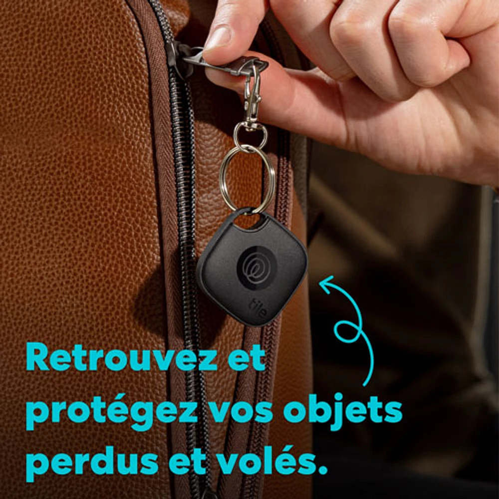 Trousse de départ de dispositifs de repérage Bluetooth Tile (2024) - Ensemble de 2 - Noir