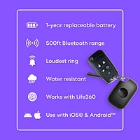 Tile Pro (2024) Bluetooth Item Tracker - 2 Pack - Black/White