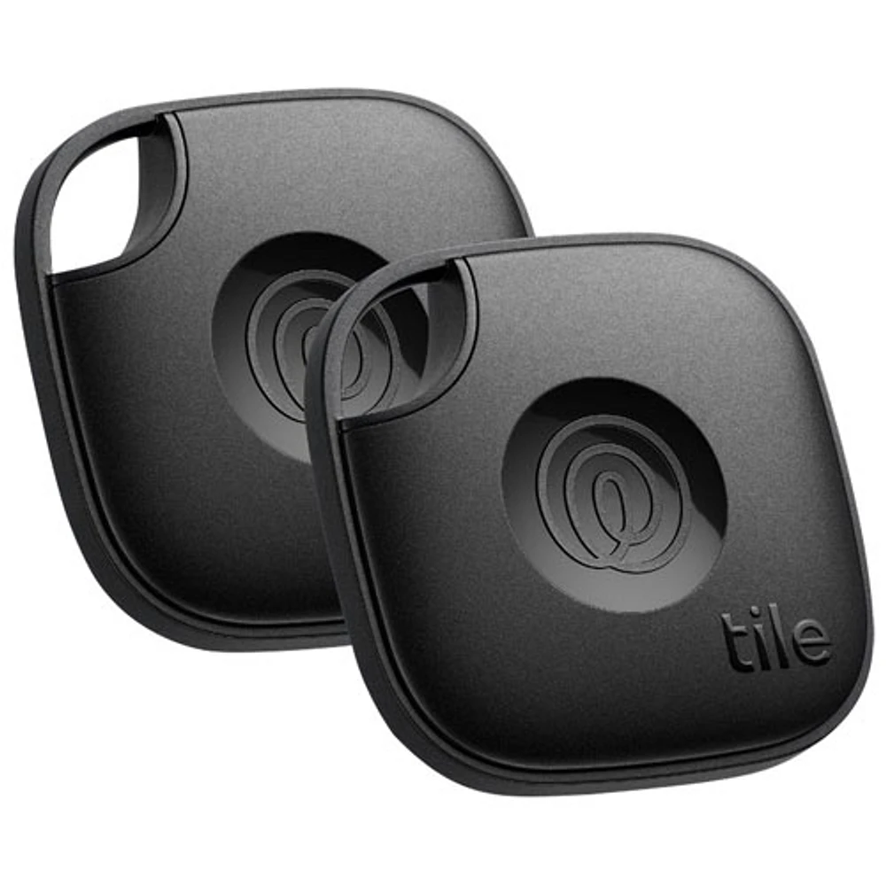 Tile Mate (2024) Bluetooth Item Tracker - 2 Pack - Black