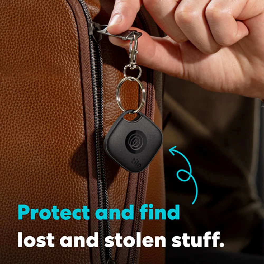 Tile Mate (2024) Bluetooth Item Tracker - 2 Pack - Black