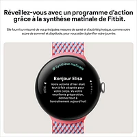 Montre Pixel Watch 3 de Google (LTE + GPS) avec boîtier de 41 mm en aluminium champagne doré et bracelet sport vert lichen, avec TELUS - Financement mensuel