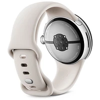 Montre Pixel Watch 3 de Google (LTE + GPS) avec boîtier de mm en aluminium argenté poli et bracelet sport porcelaine, avec TELUS