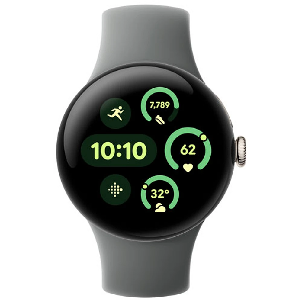 TELUS Google Pixel Watch 3 (LTE + GPS) 45mm Matte Hazel Aluminum Case w/Hazel Active Band - Monthly Financing