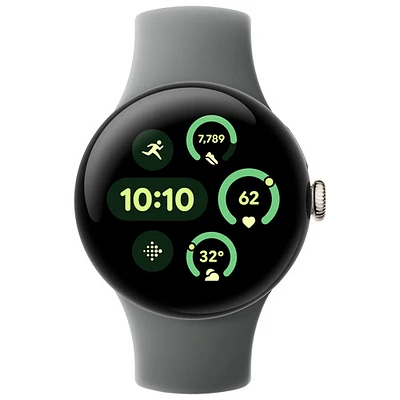 Montre Pixel Watch 3 de Google (LTE + GPS) avec TELUS avec boîtier de 45 mm en aluminium vert lichen mat et bracelet sport vert lichen - Financement mensuel