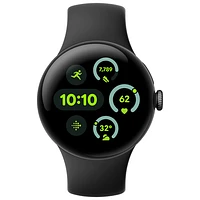 TELUS Google Pixel Watch 3 (LTE + GPS) 45mm Matte Black Aluminum Case w/Obsidian Active Band - Monthly Financing