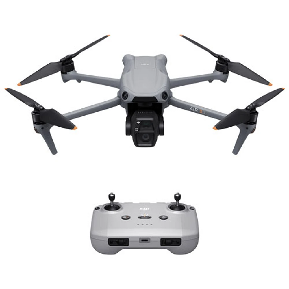 Drone quadricoptère Air 3S avec caméra et manette de DJI (DJI RC-N3) - Gris