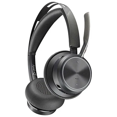 Casque d'écoute Bluetooth à suppression du bruit Poly Voyager Focus 2 de HP - Noir