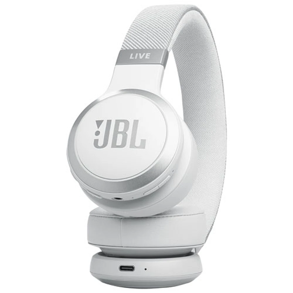 Casque d'écoute Bluetooth à suppression du bruit Live 670NC de JBL - Blanc