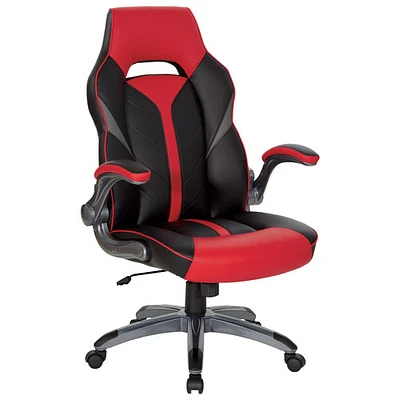 OSP Orion Faux Leather Gaming Chair - Red/Grey