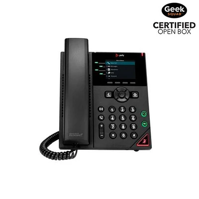 Open Box - HP Poly VVX 250 Corded Desktop 4-Line IP Phone - Black - (89B66AA#ABA)