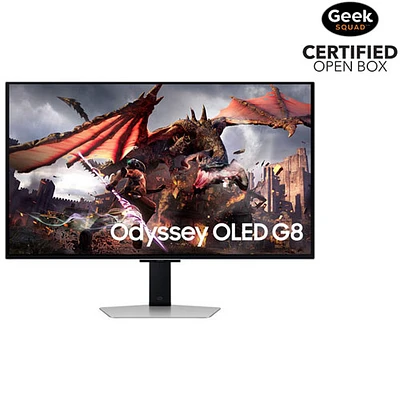 Boîte ouverte - Moniteur FreeSync/G-Sync DELO Ultra HD 4K 240 Hz de 32 po de Samsung avec temps de réponse de 0,03 ms gris à gris (LS32DG802SNXZA)