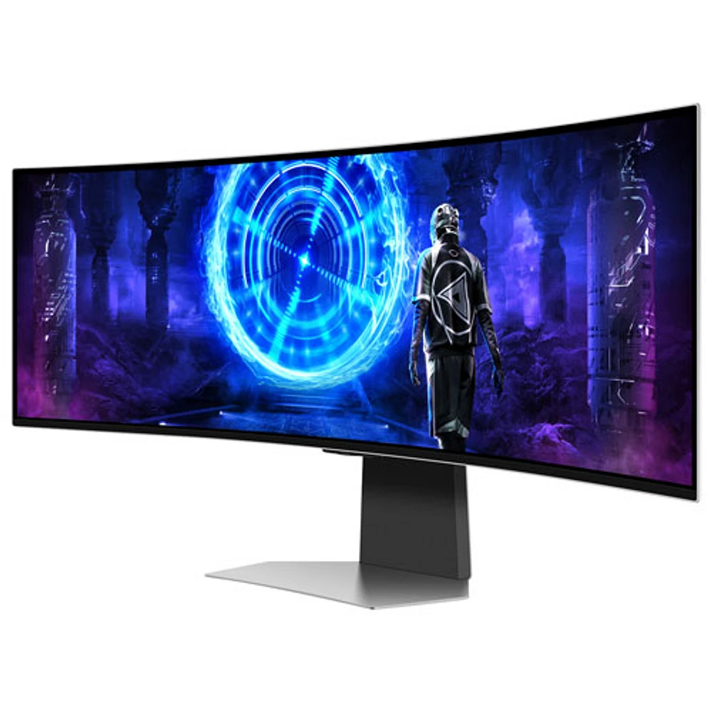 Moniteur de jeu G-Sync/FreeSync DELO incurvé QHD 240 Hz 49 po Odyssey G9 de Samsung avec temps de réponse de 0,03 ms gris à gris (LS49DG954SNXGO) - Argenté