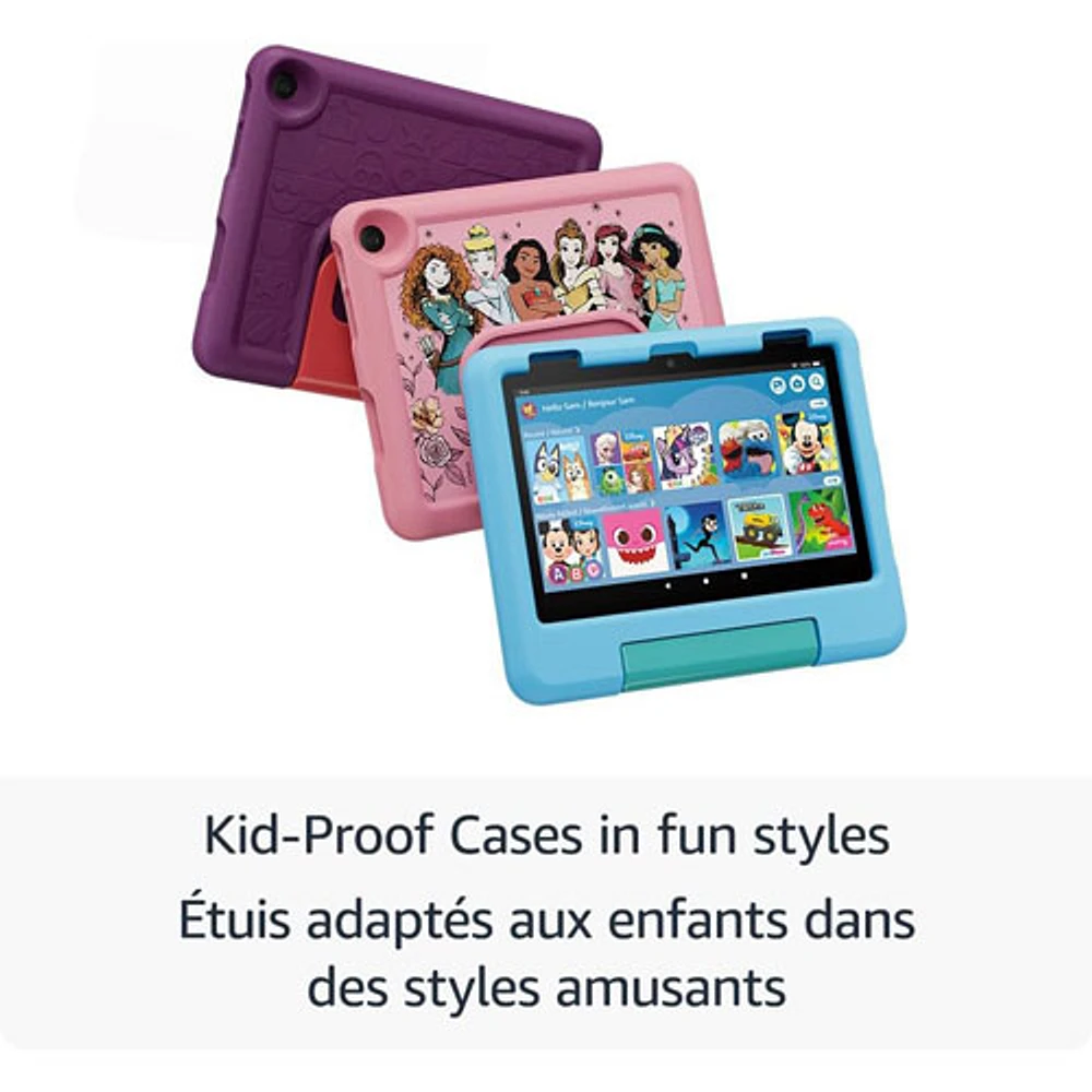 Tablette 8 po 32 Go FireOS Fire HD 8 Kids (2024) d'Amazon avec étui à l'épreuve des enfants