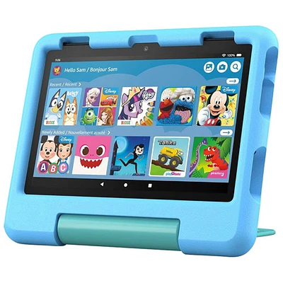 Tablette 8 po 32 Go FireOS Fire HD 8 Kids (2024) d'Amazon avec étui à l'épreuve des enfants - Bleu