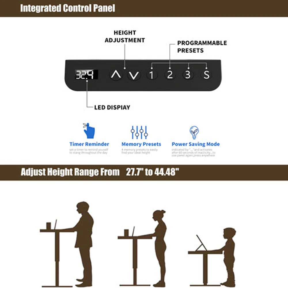 Ljubljana 47" Electric Height Adjustable Standing Desk Standing Desk