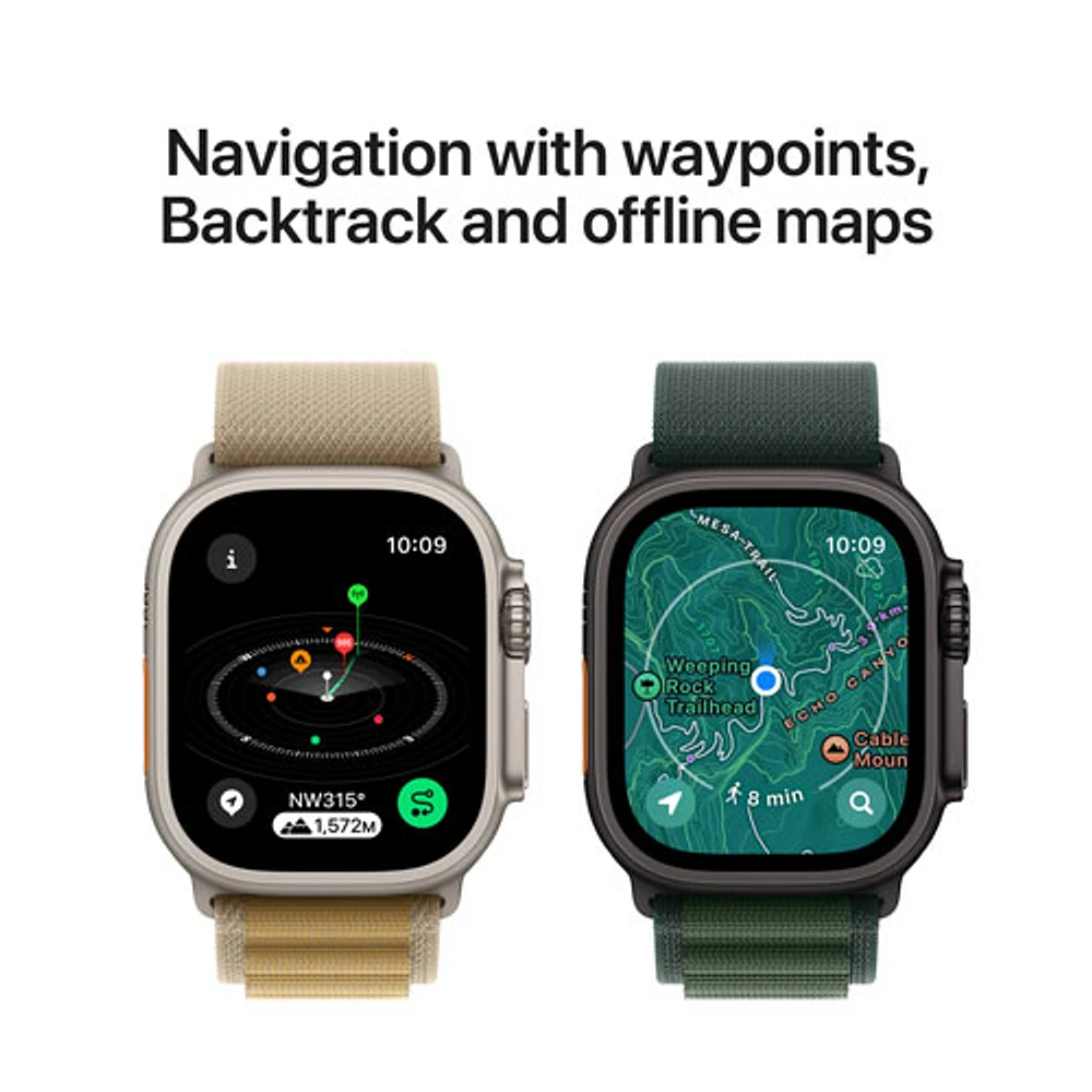 Apple Watch Ultra 2 (GPS + cellulaire) avec boîtier de 49 mm en titane naturel et bracelet océan marine