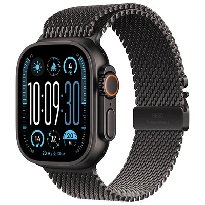 Apple Watch Ultra 2 (GPS + Cellular) 49mm Black Titanium Case with Black Titanium Milanese Loop