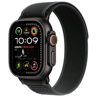 Apple Watch Ultra 2 (GPS + cellulaire) avec boîtier de 49 mm en titane noir et bracelet sentier noir