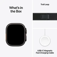 Apple Watch Ultra 2 (GPS + cellulaire) avec boîtier de 49 mm en titane noir et bracelet sentier noir