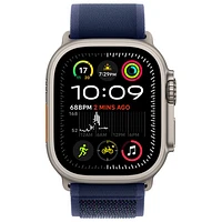 Apple Watch Ultra 2 (GPS + Cellular) 49mm Natural Titanium Case with Blue Trail Loop - Small/Medium