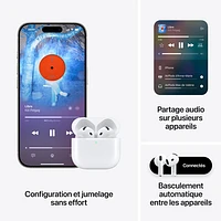 Écouteurs boutons 100 % sans fil AirPods 4 d'Apple avec étui de chargement USB-C