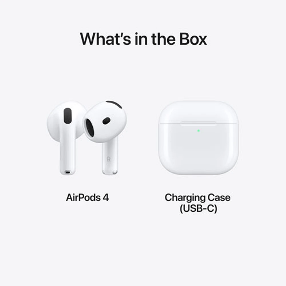 Écouteurs boutons 100 % sans fil AirPods 4 d'Apple avec étui de chargement USB-C