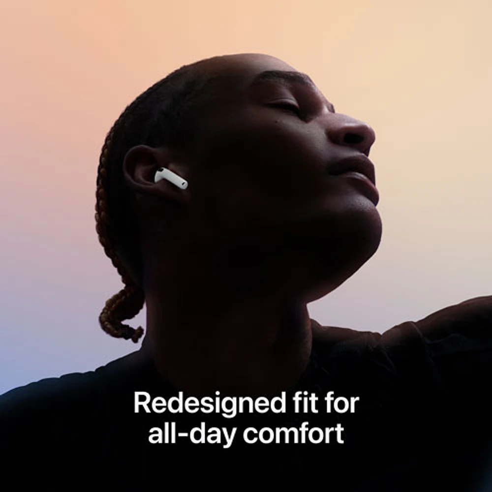 Écouteurs boutons 100 % sans fil AirPods 4 d'Apple avec étui de chargement USB-C